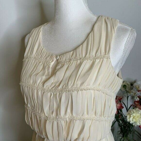 Doe & Rae plaited sheath mini Dress sleeveless cream sz small party - Picture 6 of 12